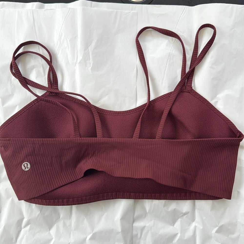 Lululemon Like a Cloud Bra (maroon ribbed) Size 12, D/DD - Picture 2 of 2